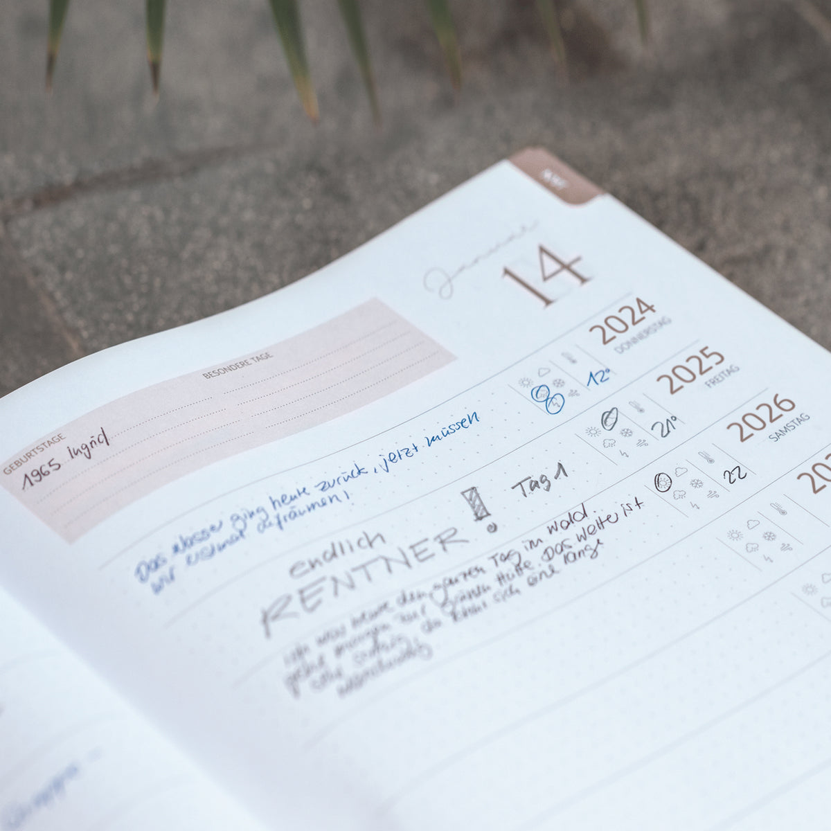 Brunnen-10-Jahres-Kalender-Tagebuch-1-Seite-1-Tag-erinnerungsbuch-Jahre-lafueliki