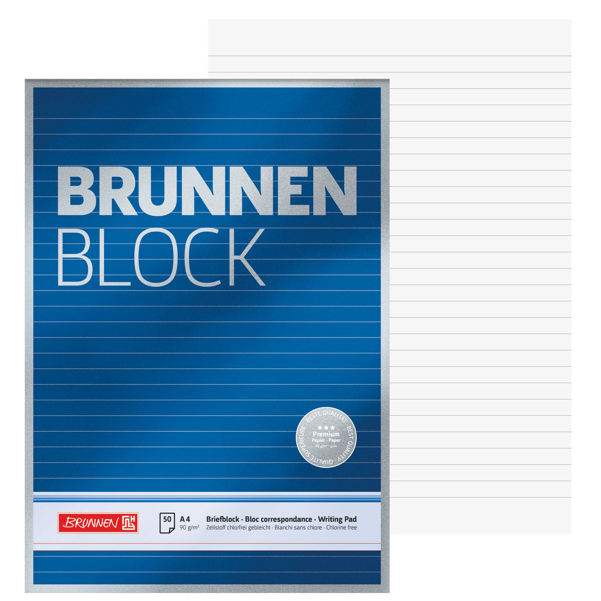 Brunnen Briefblock A4 Premium · liniert · Lineatur 21 · ohne Rand