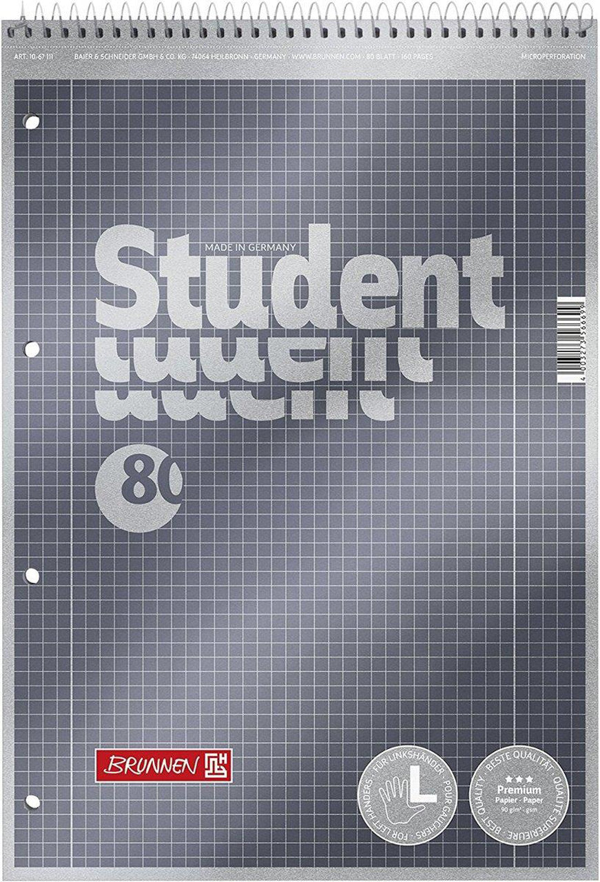 Brunnen-Collegeblock-A4-Premium-kariert-mit-rand-Lineatur-28-90g-1067112-linkshaender-lafueliki