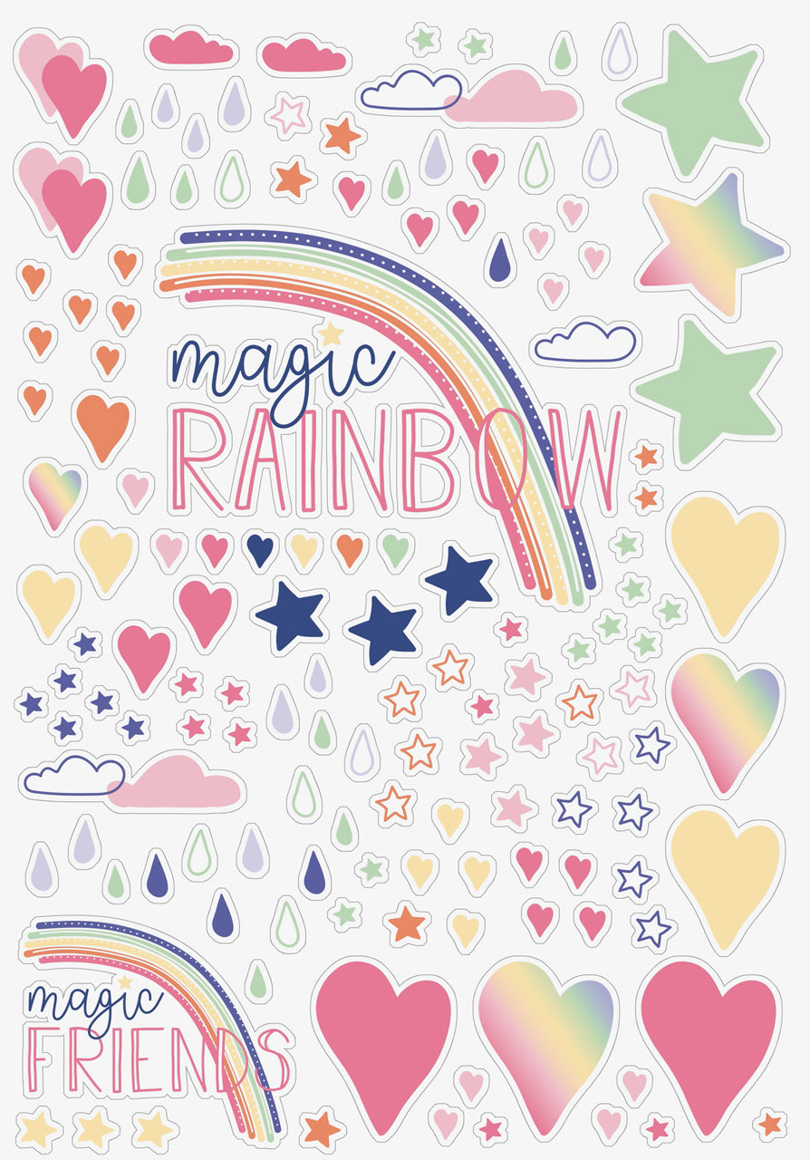 Brunnen-Hausaufgabenheft-A5-pfiffig-Regenbogen-Magic-Rainbow-1046807222-stickerbogen-Lafueliki