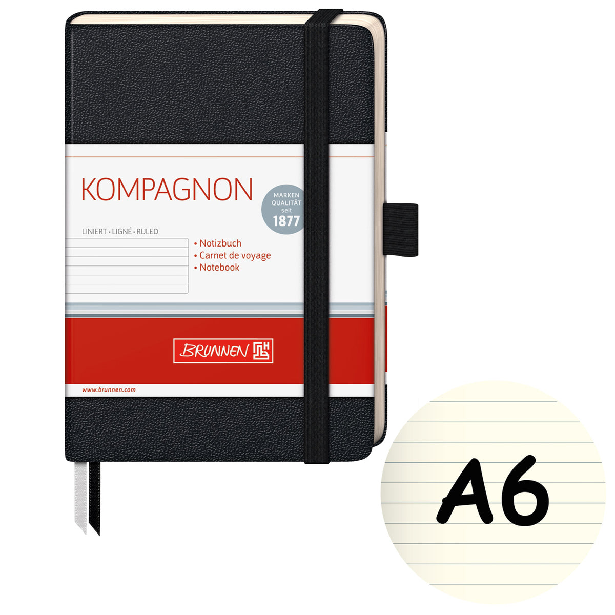 Brunnen-Notizbuch-A6-Kompagnon-liniert-schwarz-kaufen-105521705-lafueliki