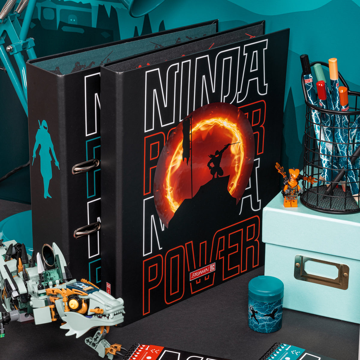 Brunnen-Schulbedarf-Ordner-Ringbuch-aus-der-Serie-Ninja-power-lafueliki