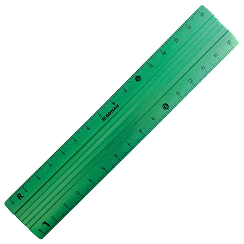 DONAU Lineal aus Aluminium · 15 cm · für Rechts- und Linkshänder