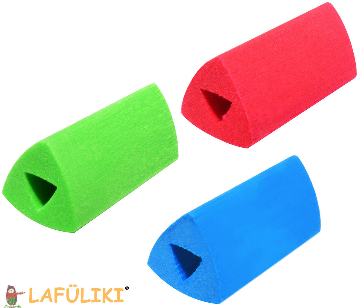 Dreikant-schreibhilfe-softy-L-6090-rot-gruen-blau-lafueliki-stifthalter-dreiflaechig