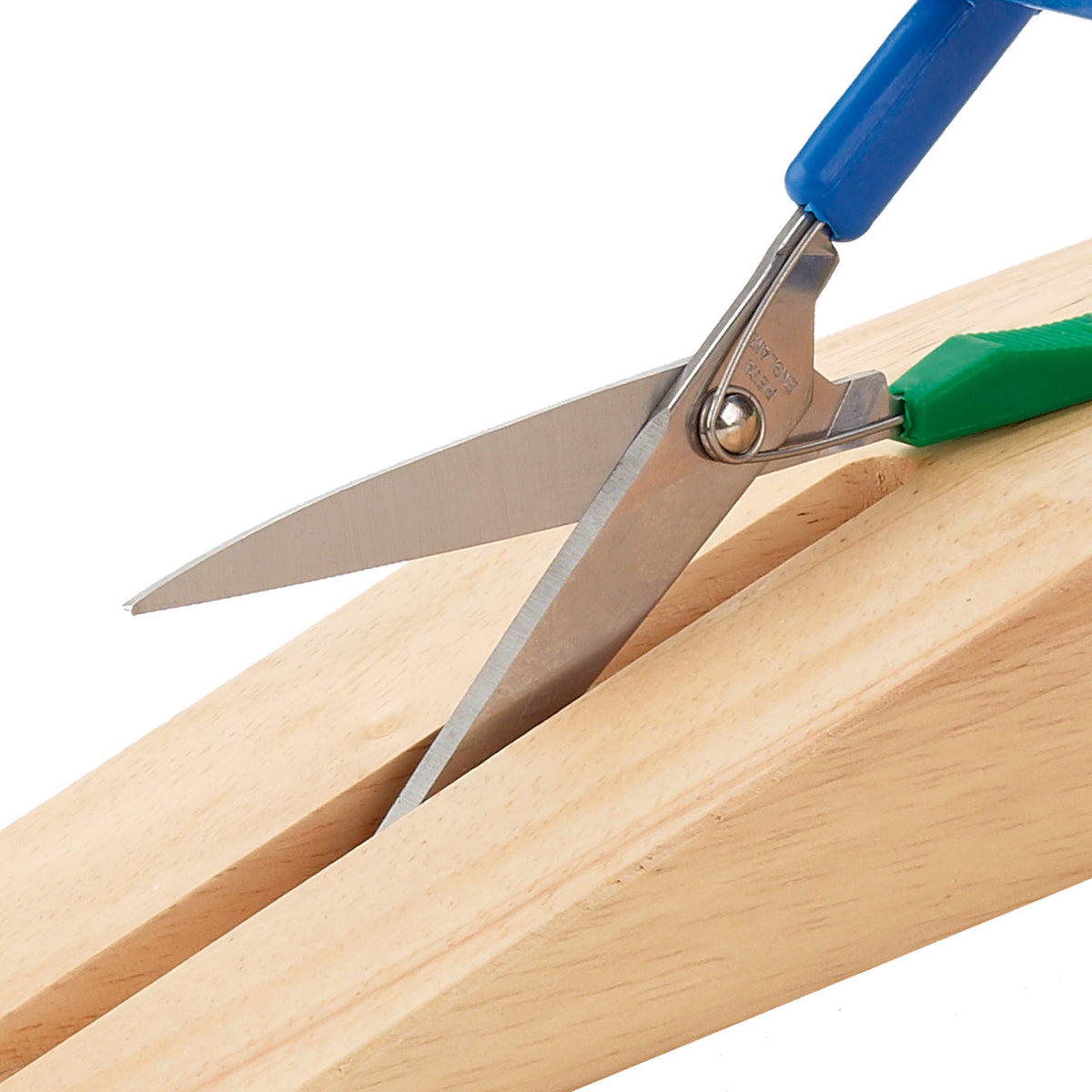 Einhaender-Tischschere-selbstoeffnend-spitz-auf-Holzblock-Peta-PTT1_5WB-lafueliki