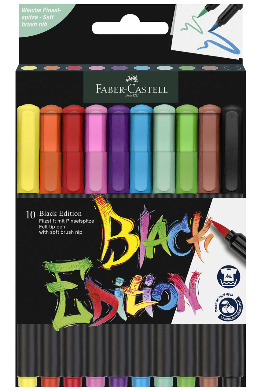 FABER-CASTELL-Black-Edition-10er-Set-Brush-Softpen-mit-pinselspitze-4005401164517-kaufen-lafueliki