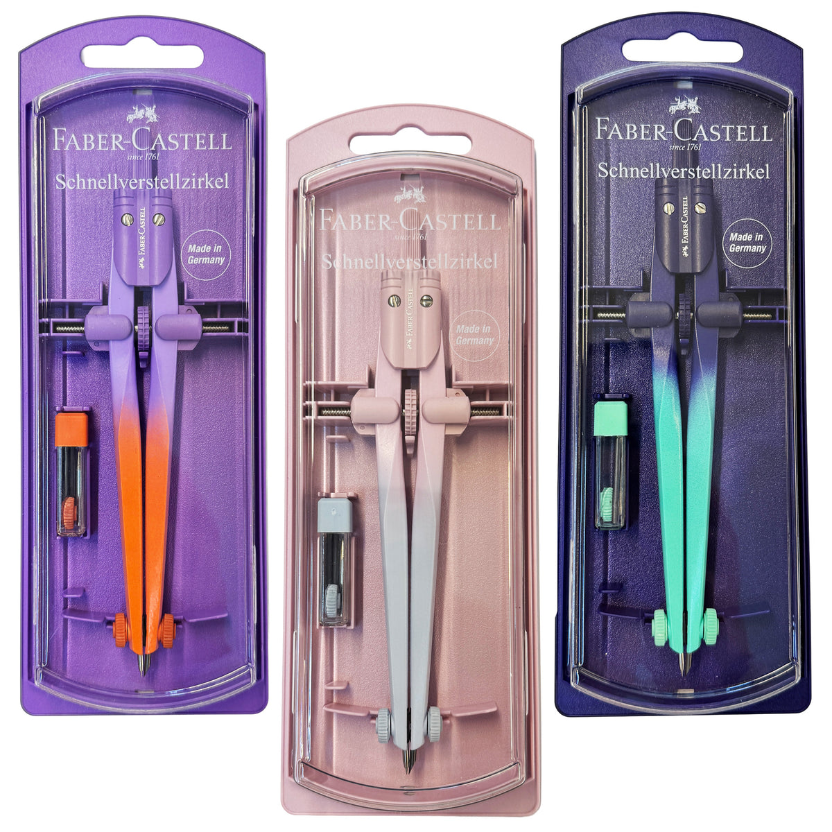 Faber-Castell Schnellverstellzirkel Stream · Flow Edition · Farbverlauf