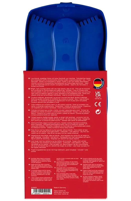 Faber-Castell-Deckfarbkasten-malkasten-Connector-12-Farben-blau-125001-ovp-lafueliki