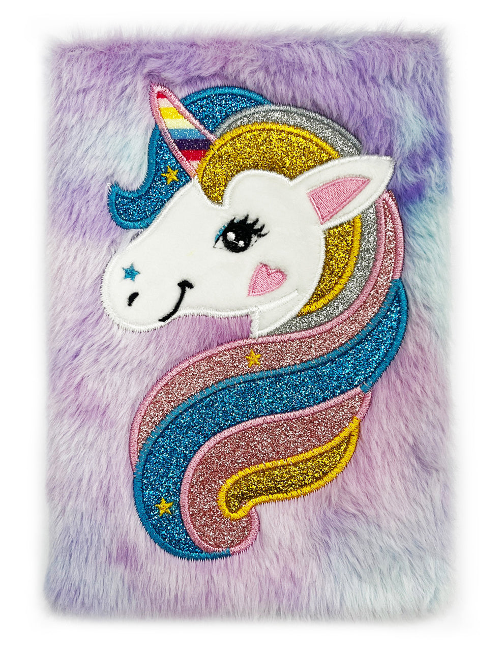 Flauschiges-Notizbuch-A5-Einhorn-glitzer-31375-Fellimitat-online-kaufen-lafueliki