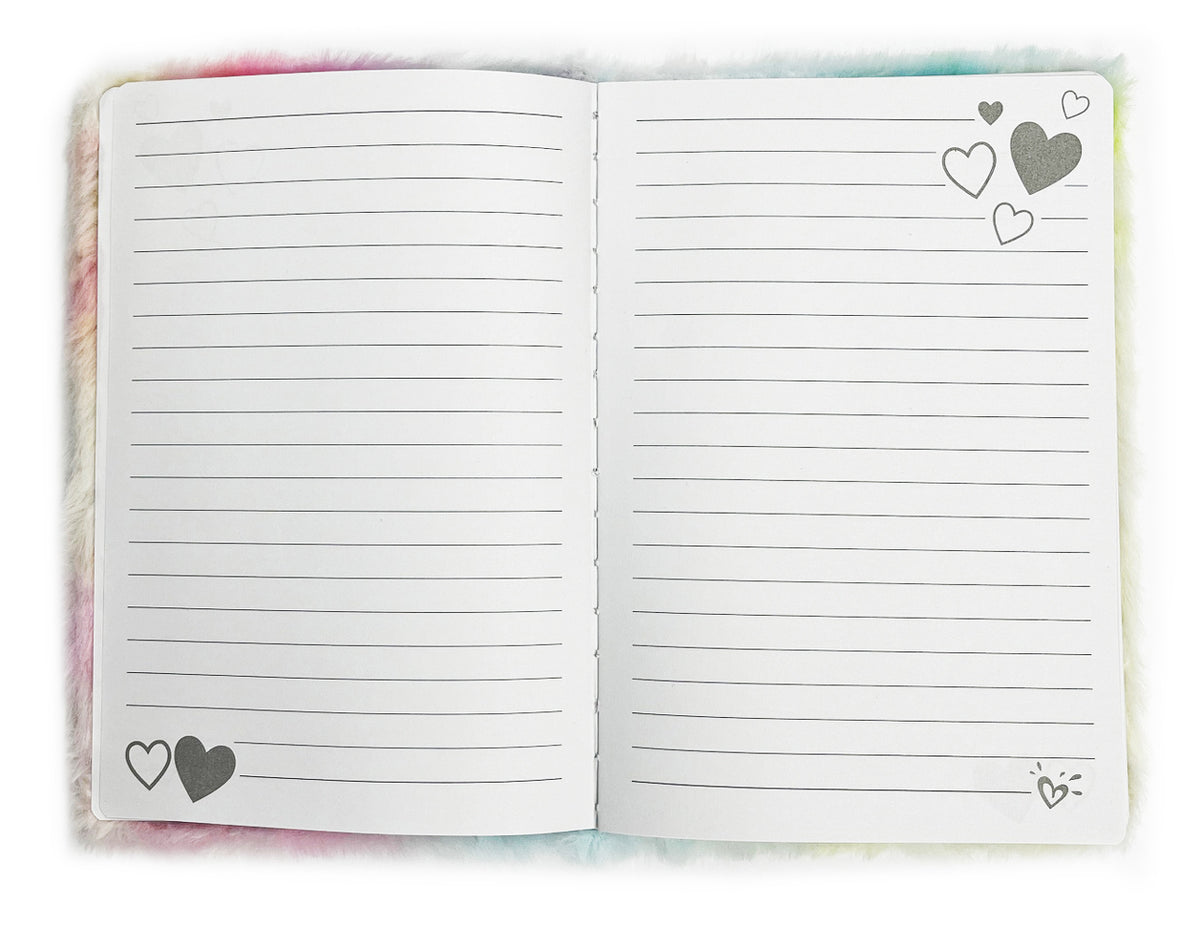 Flauschiges-Notizbuch-A5-regenbogen-rosa-hellblau-31352-lineatur-liniert-kaufen-lafueliki