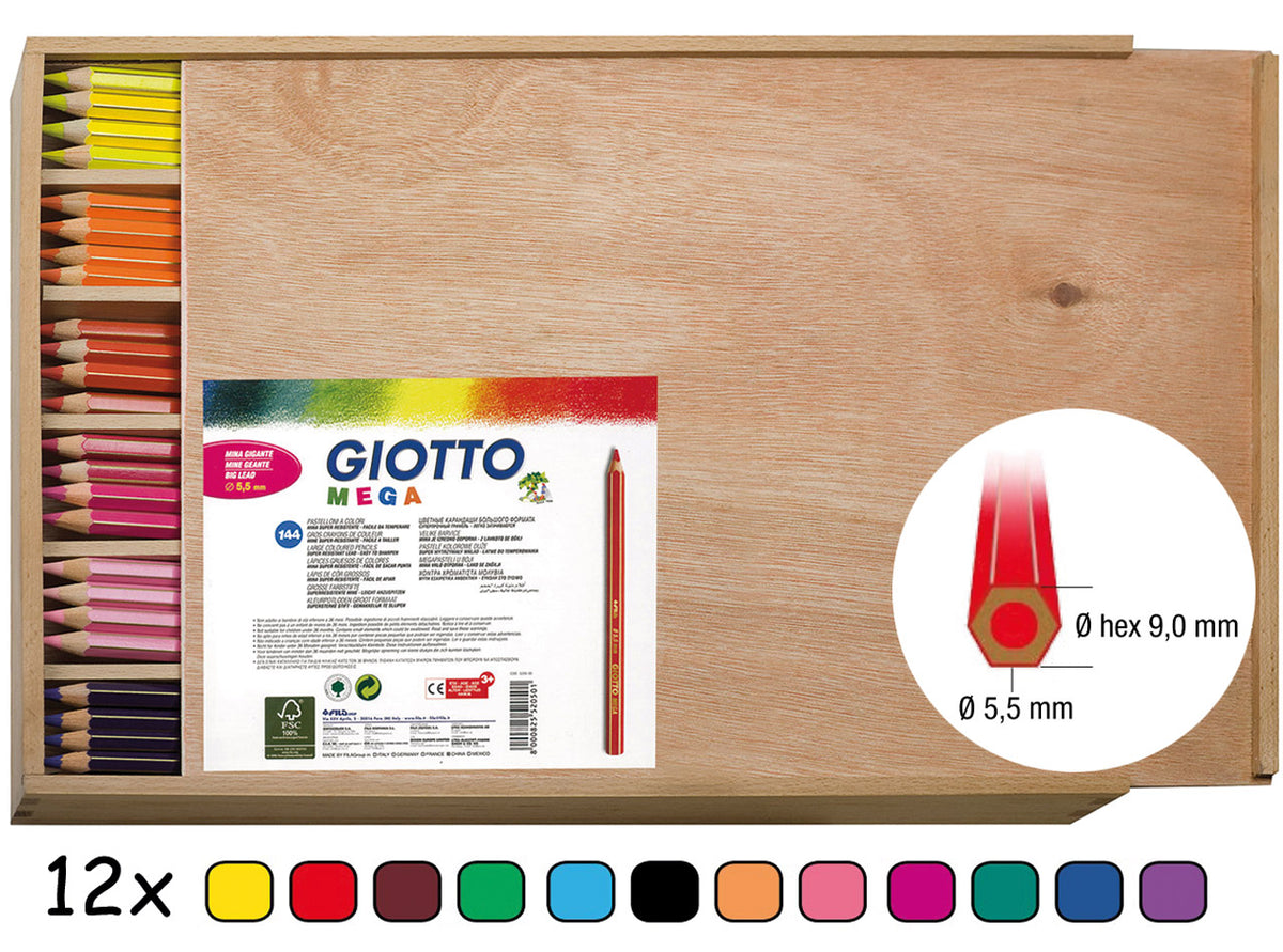 Giotto-Mega-Hex-Farbstifte-Holzbox4084900303399