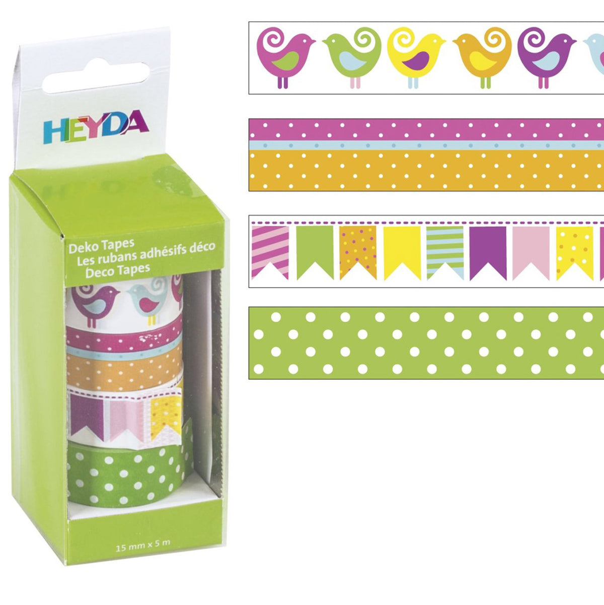 HEYDA-Deko-Tape-Fruehling-4er-Set-Vogel-lafueliki