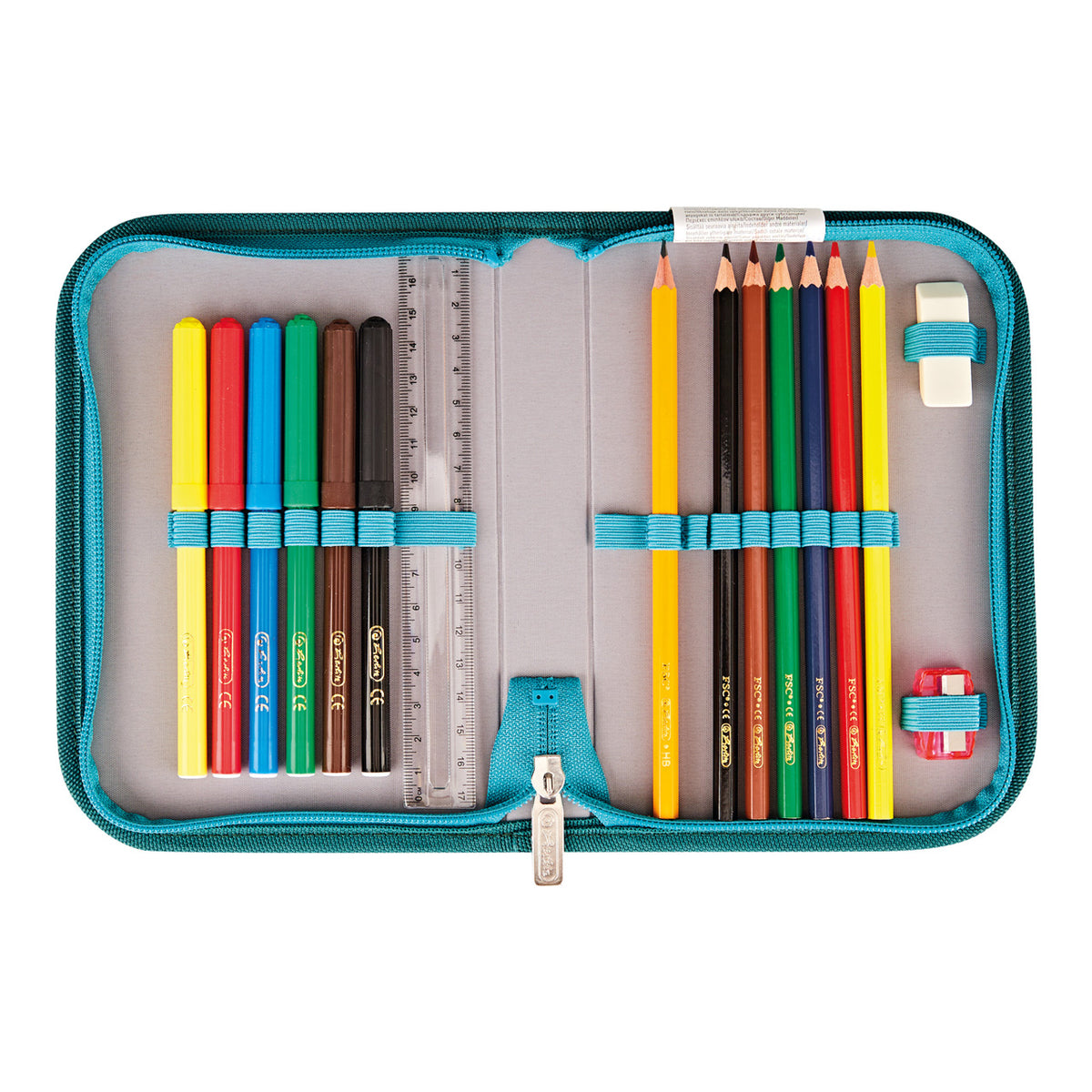 Herlitz-Schulranzen-Set-UltraLight-Plus-Green-Rex-Dinosaurier-4008110358444-Federmappe-offen-lafueliki