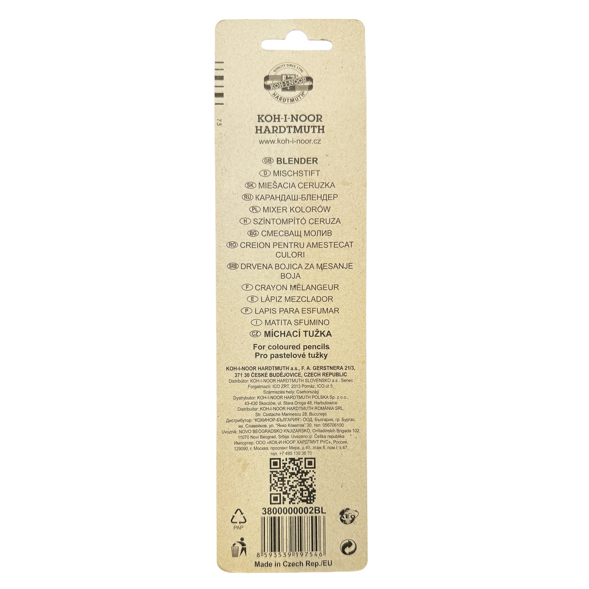 KOH-I-NOOR Polycolor Blender · Mischstift 3800/0 · Künstlerstift zum Verblenden
