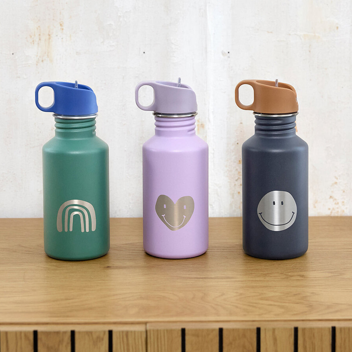 Laessig-trinkflasche-edelstahl-Kinder-Smile-Little-Gang-12100257012_12100255003_12100254004_Lafueliki