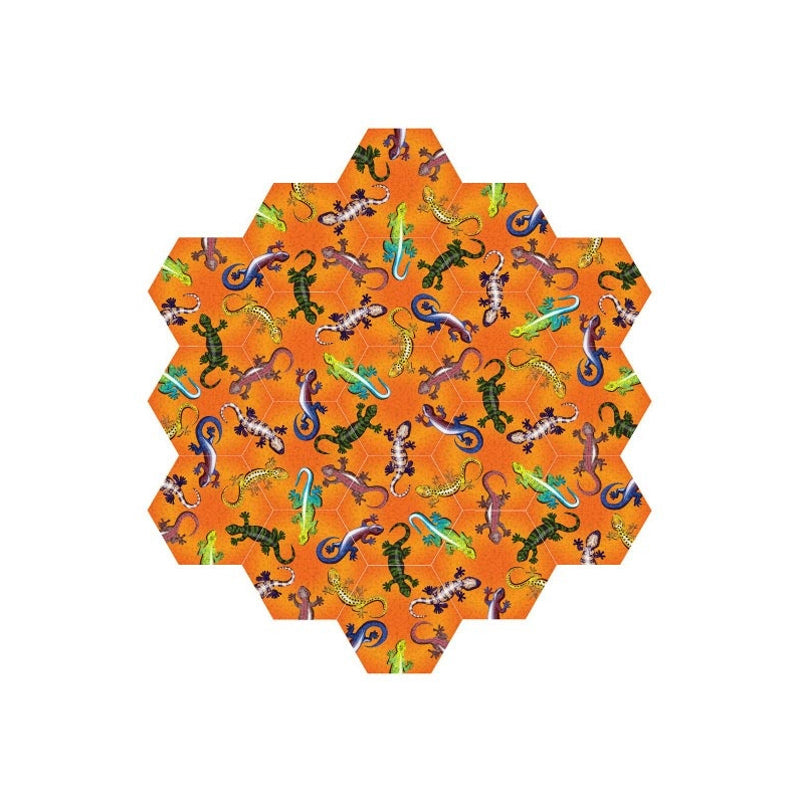 Logik-Hexagon-sechseck-Legepuzzle-19-Teile-Eidechsen-Loesung-lafueliki