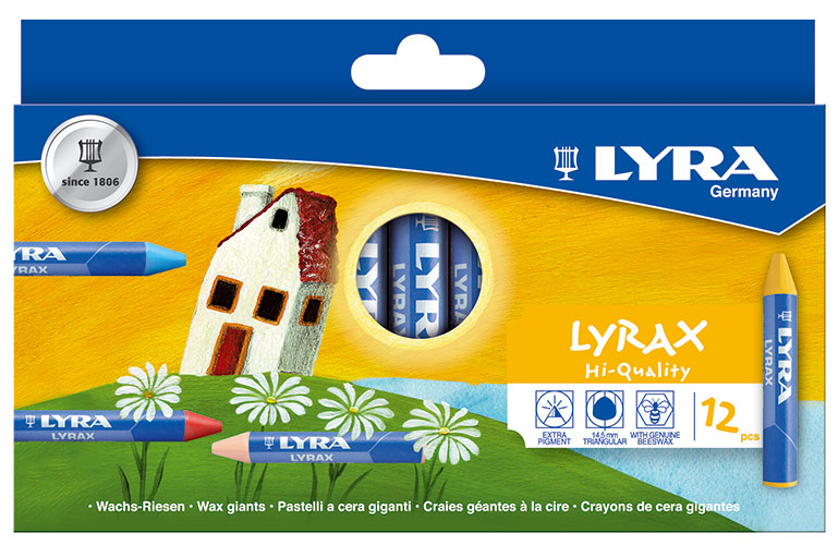 Lyrax-Wachs-Riesen-dreifl-12er-Set-wachsmaler