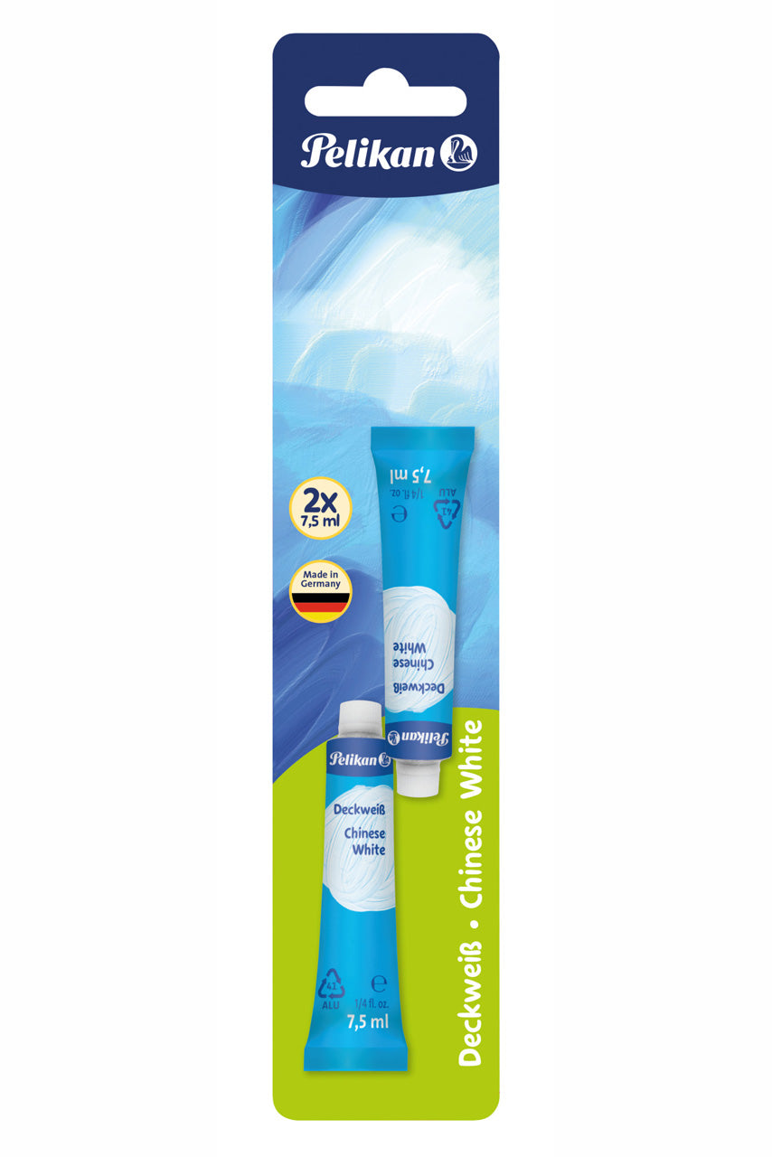 Pelikan-Deckweiss-Tube-7-5-ml-2-Stueck-auf-Blisterkarte-ovp-808055-lafueliki