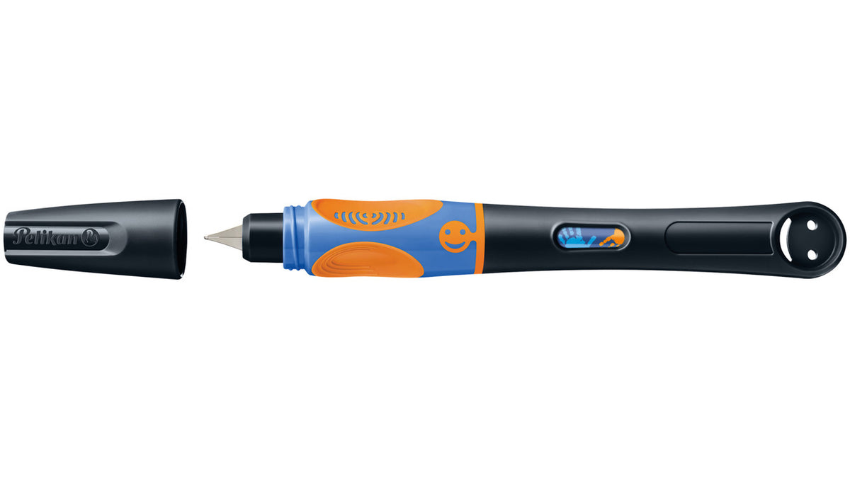 Pelikan-Griffix-Fueller-820356-neon-Black-Rechtshaender-Kappe-offen-lafueliki