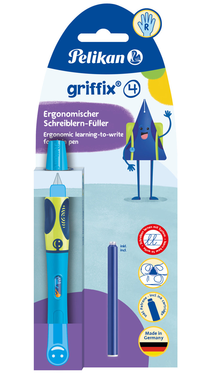 Pelikan-Griffix-fueller-820363-Neon-fresh-blue-blau-gruen-Rechtshaender-ovp-lafueliki