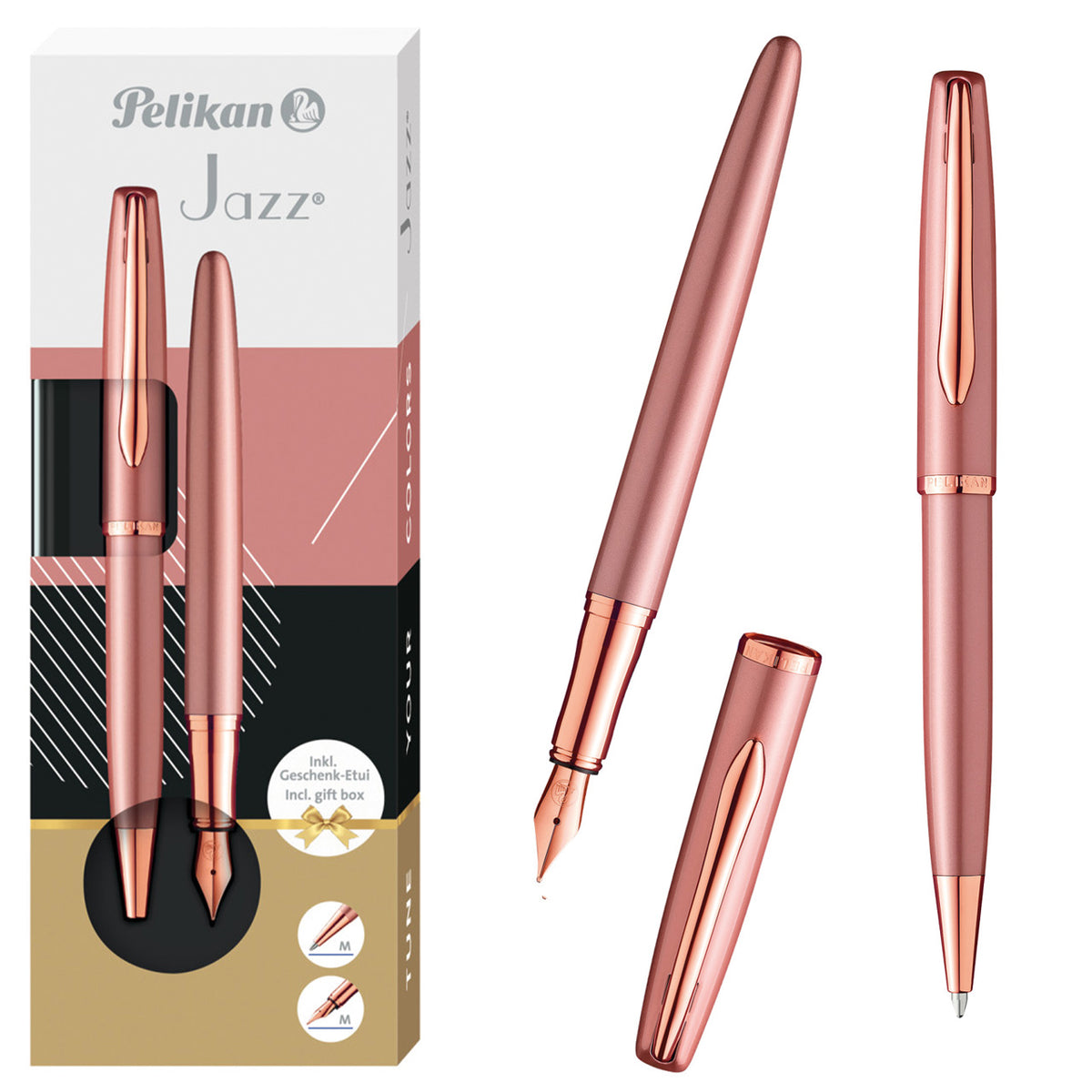 Pelikan-Jazz-Noble-Elegance-rose-Set-Fuellhalter-und-Kugelschreiber-im-Etui-online-kaufen-lafueliki