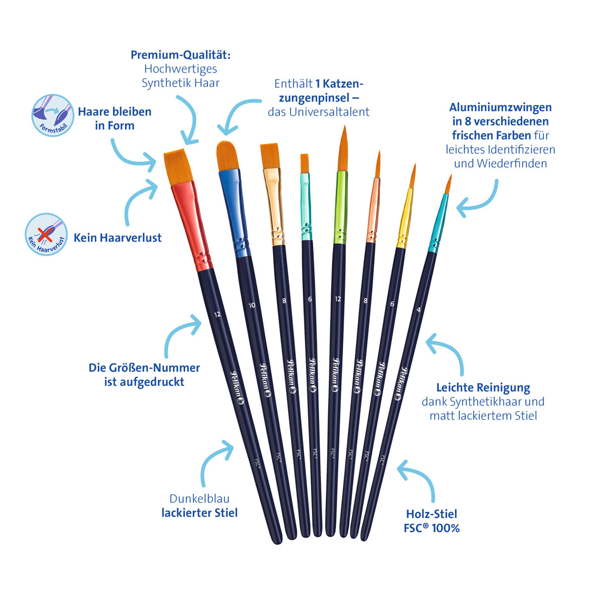 Pelikan-Premium-Schulpinsel-8-Set-701181-vorteile-lafueliki