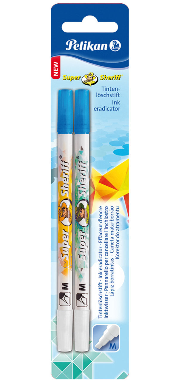 Pelikan-Tintenloescher-tintenkiller-Super-Sheriff-2-Stueck-Set-OVP-lafueliki