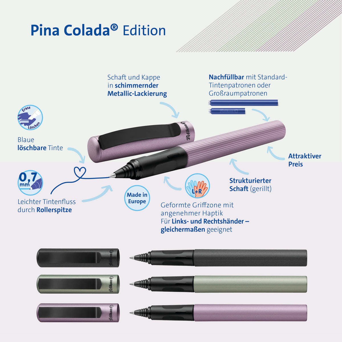 Pelikan-Tintenroller-Pina-Colada-edition-vorteile-lafueliki