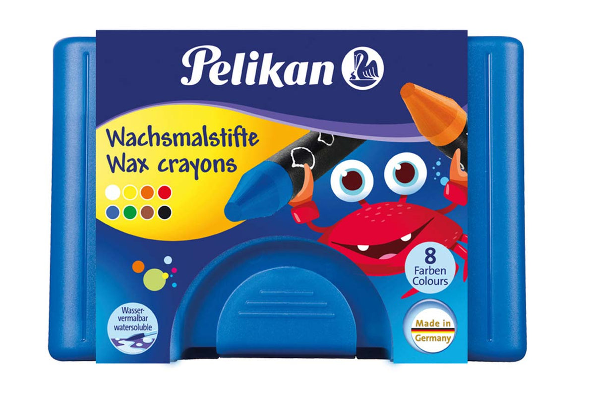 Pelikan-Wachsmaler-8er-rund-wasservermalbar-verpackt