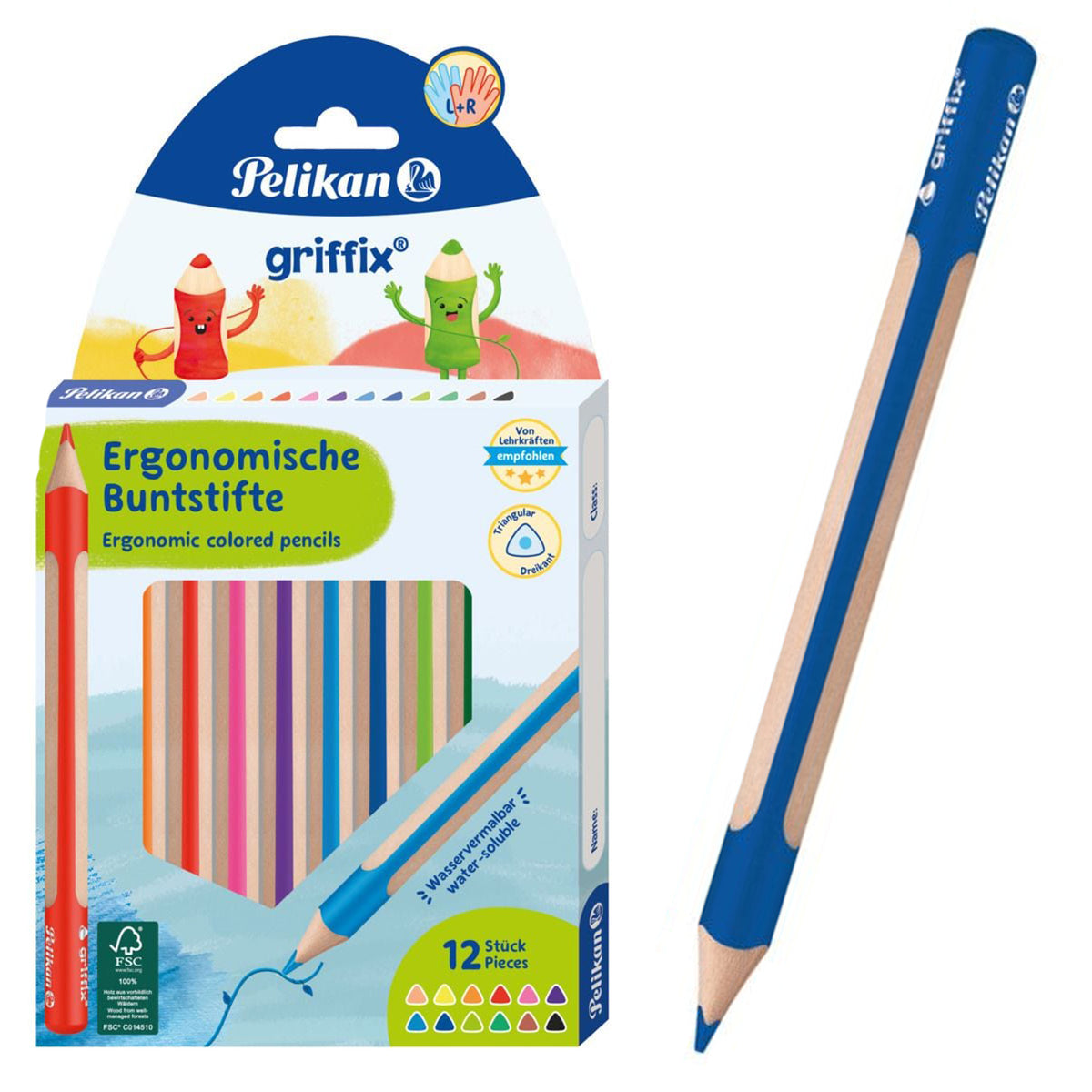 Pelikan · griffix Buntstifte · 12er Set · für Vor- und Grundschule
