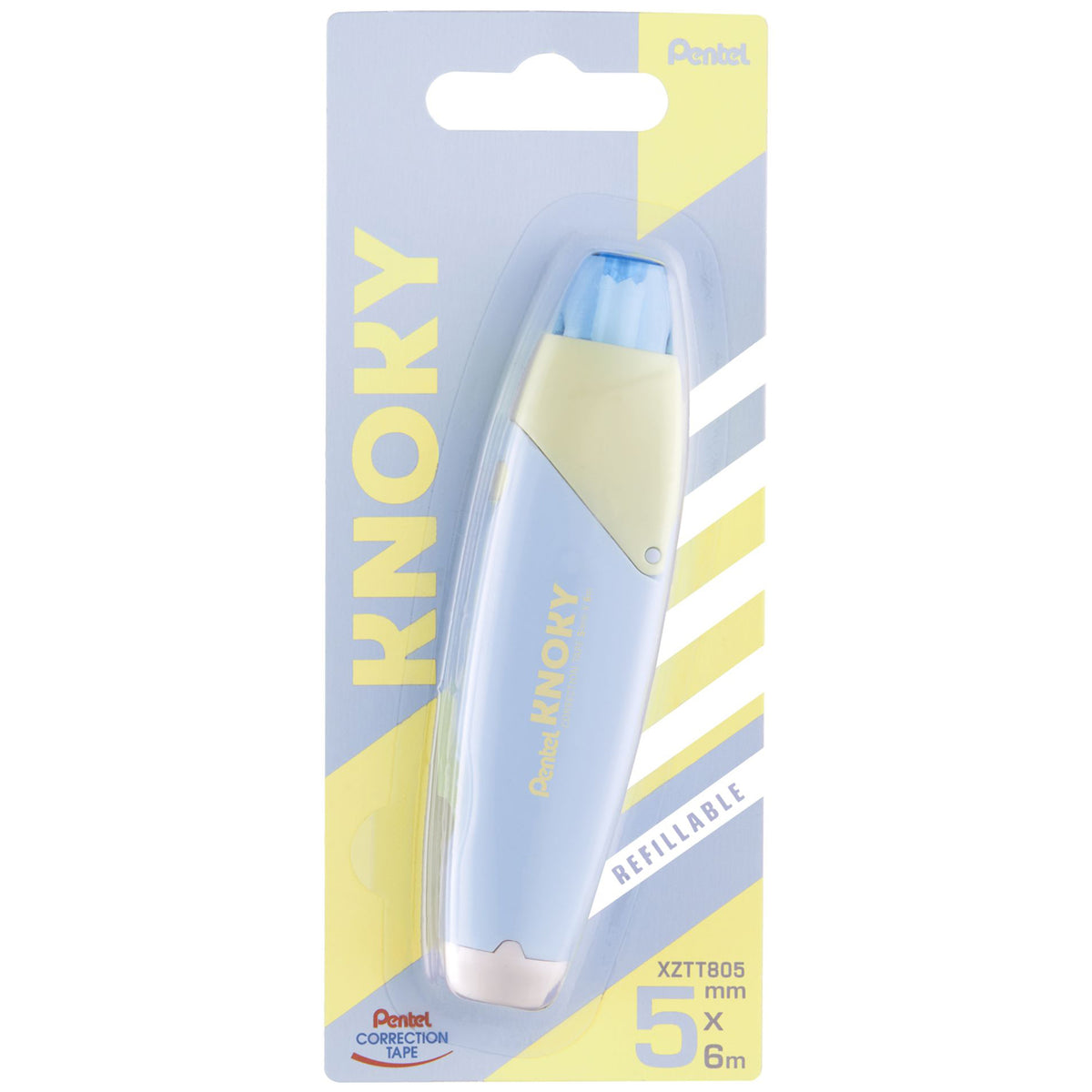 Pentel-Knoky-Korrekturroller-pastell-blau-XZTT805S-WY-Druckmechanik-Mehrweg-online-kaufen-lafueliki
