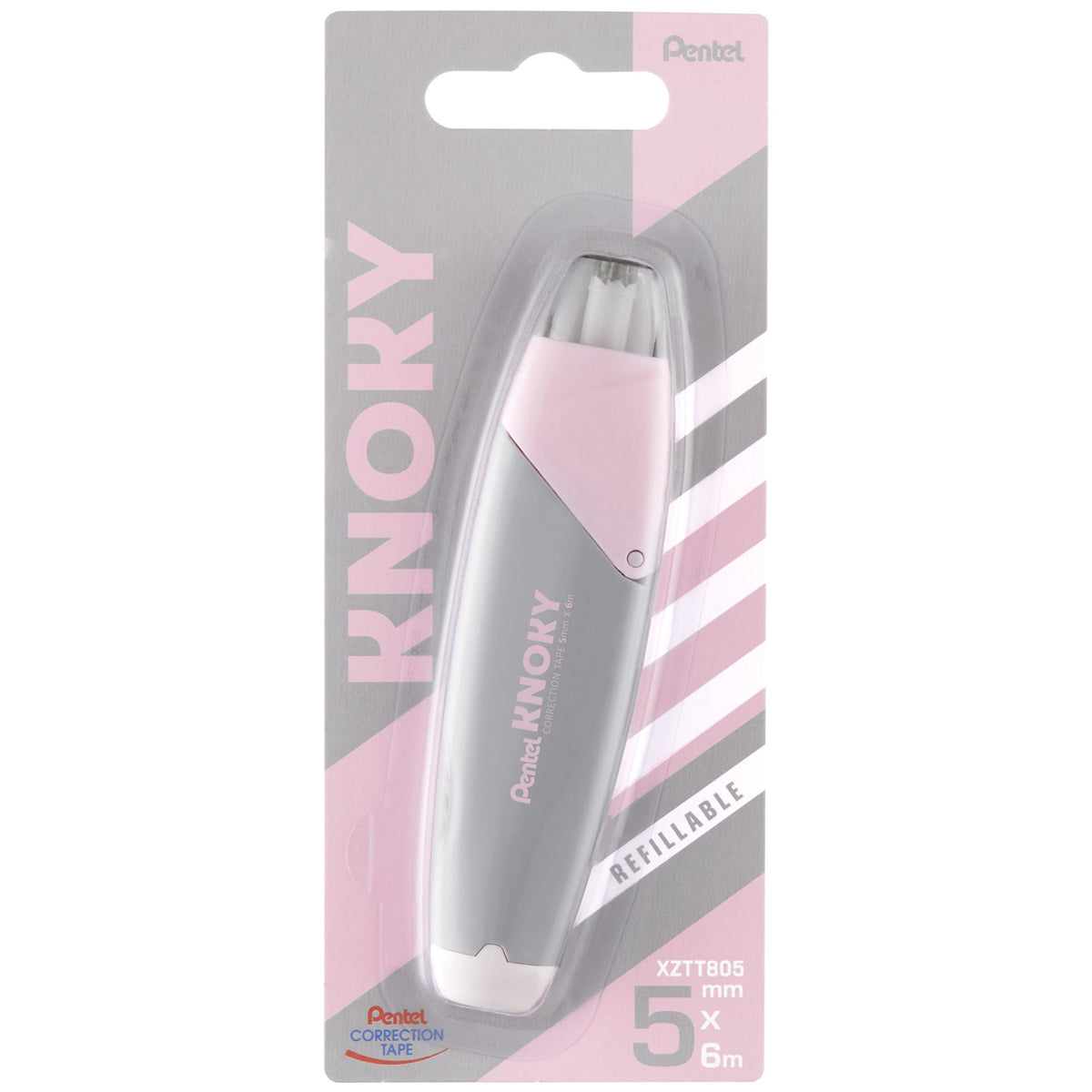 Pentel-Knoky-Korrekturroller-pastell-grau-XZTT805N-WY-Druckmechanik-Mehrweg-online-kaufen-lafueliki