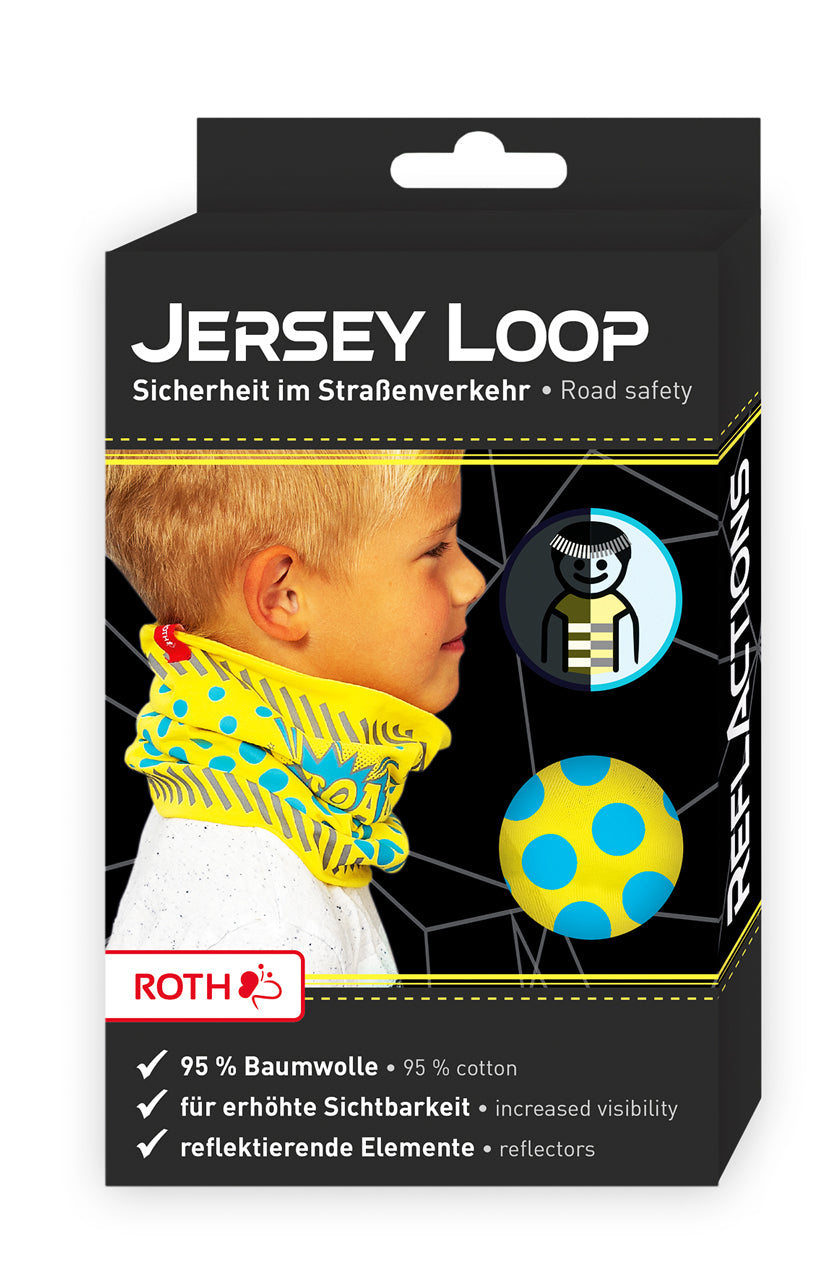 Roth-Jersey-Loop-reflektierender-Schlauch-Schal-Kinder-gelb-89320-ovp-kaufen-lafueliki