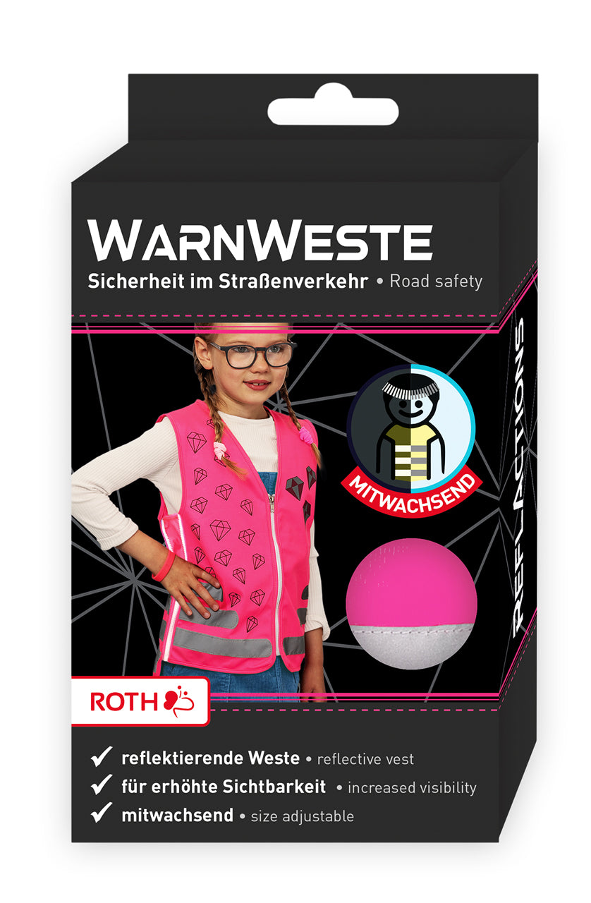Roth-Warnweste-fuer-Kinder-Roar-reflektierend-pink-89315-ovp-lafueliki