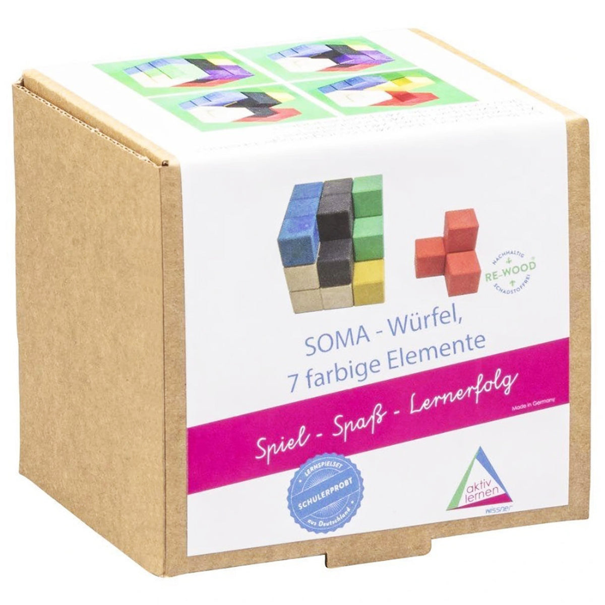 SOMA-Wuerfel-7-farbige-Elemente-aus-RE-Wood-204000-ovp-lafueliki