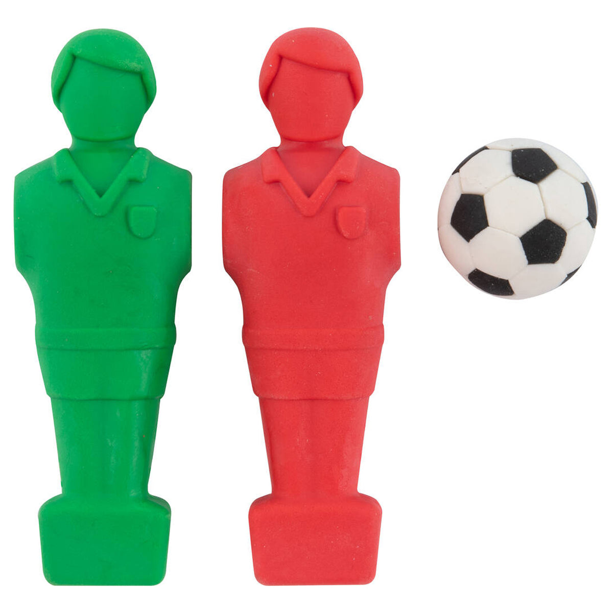 STYLEX Fußball Stiftaufstecker Radiergummi-Set · 3-teilig · Kickerfiguren & Fußball