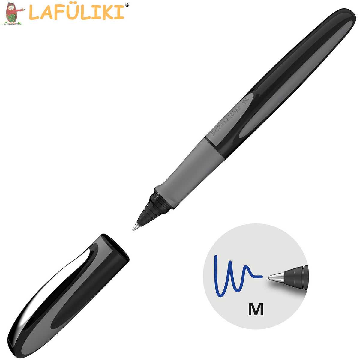 Schneider-Patronenroller-Ray-Tintenroller-onyx-schwarz-187807-lafueliki