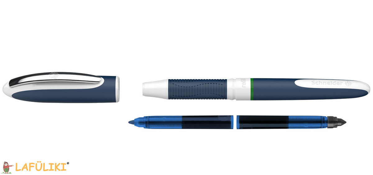 Schneider-Tintenroller-one-Change-Schnelltrocknende-Tinte-gruen-patronenroller-lafueliki