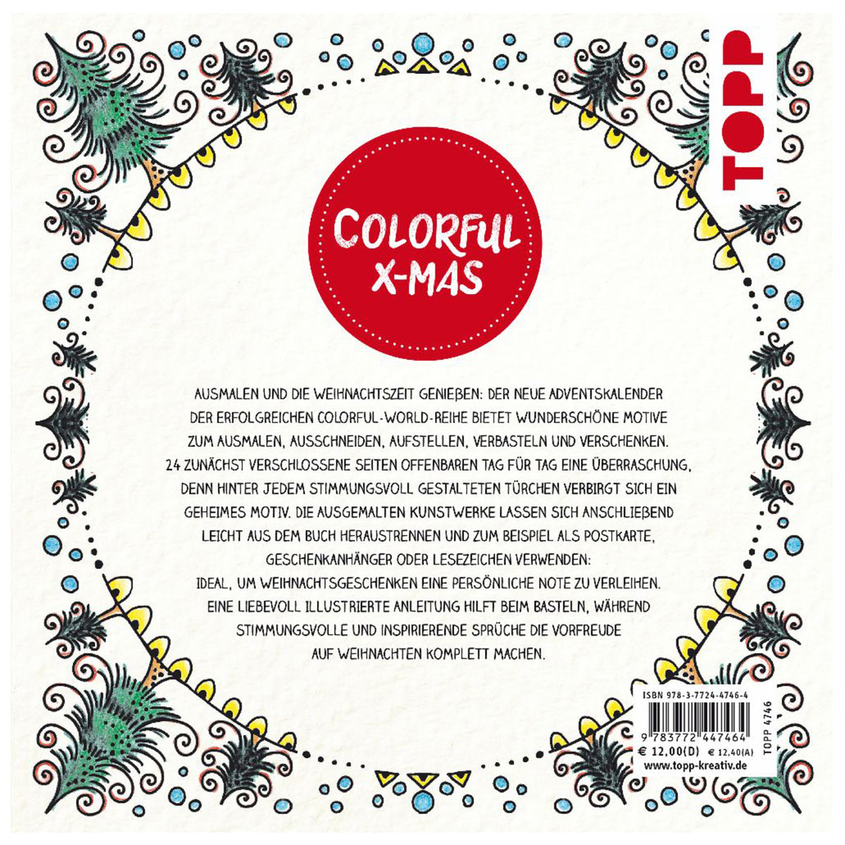 TOPP-Verlag-Der-Adventskalender-zum-Ausmalen-Colorful-Christmas-klapentext-Lafueliki