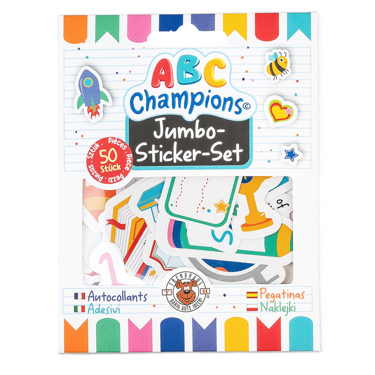 Trendhaus-Jumbo-Sticker-Set-50-teilig-ABC-962874-Einschulung-Streudeko-ov-lafueliki