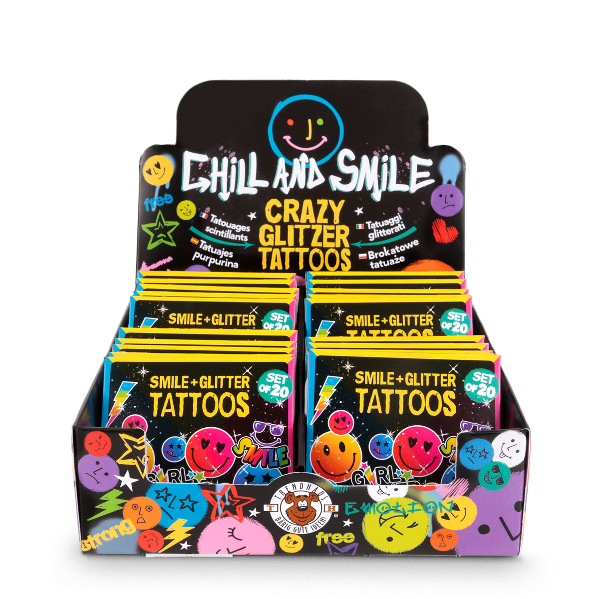 Trendhaus-Kinder-Glitzer-Tattoos-20-Stueck-Chill-and-Smile-963826-ovp-lafueliki