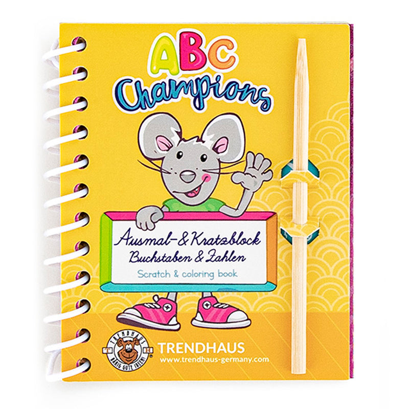 Trendhaus-Kratzbild-Block-12-Kratzkarten-Kratzstif-ABC-Champions-Serie-Einschulung-956156-gelb-online-kaufen-lafueliki