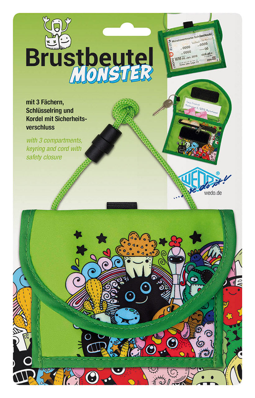 WEDO Brustbeutel Monster OVP auf Pappkarton 2413104