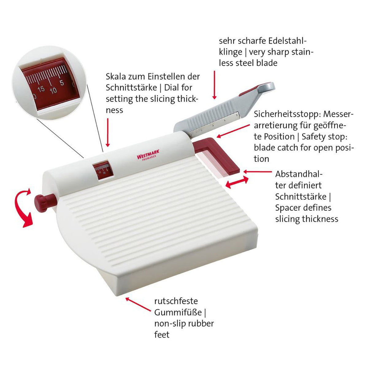 Westmark Käseschneider · Fromarex Retro · für Rechtshänder