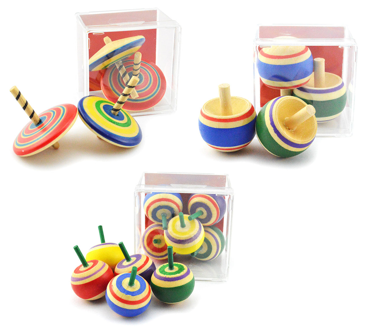 mini-Holzkreisel-Sets